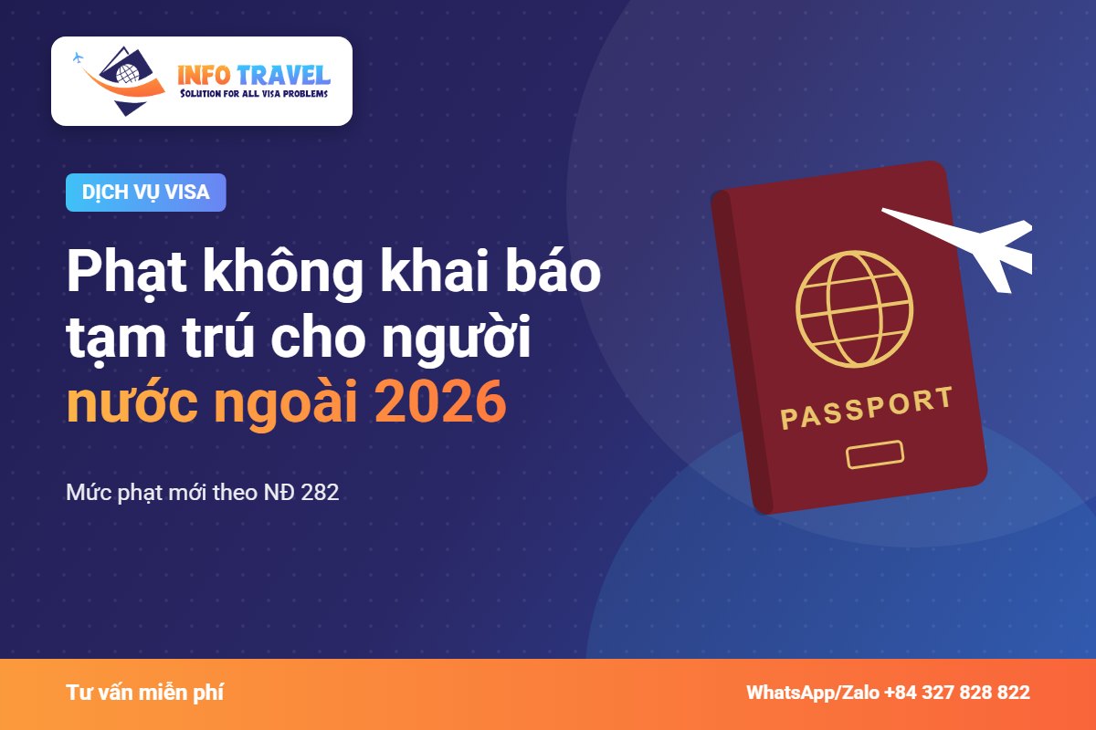 Phạt không khai báo tạm trú cho người nước ngoài 2026: mức phạt mới theo NĐ 282 – Info Travel