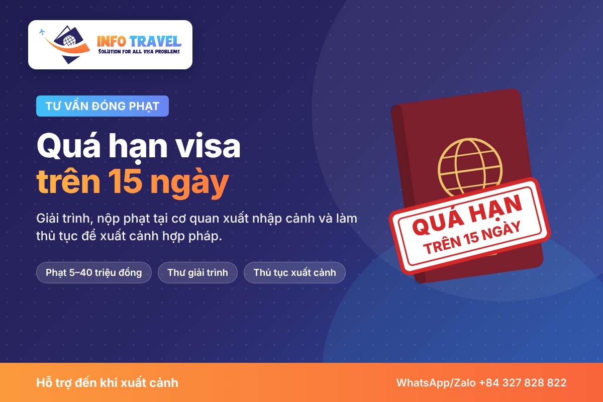 Tư vấn đóng phạt quá hạn visa trên 15 ngày để xuất cảnh – Info Travel