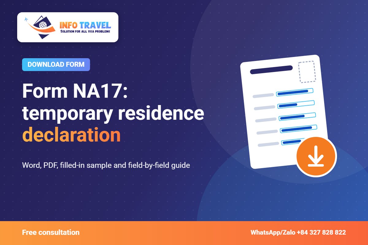 Form NA17: temporary residence declaration – Info Travel