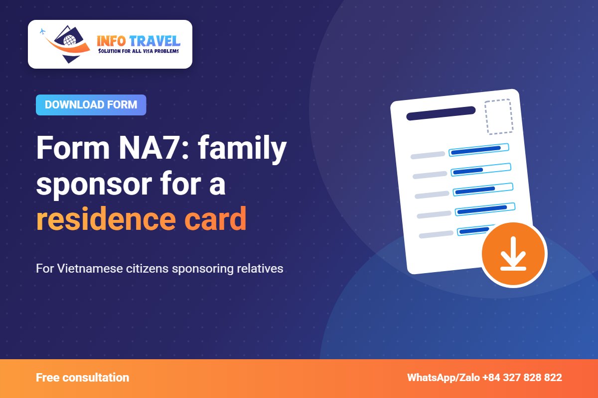Form NA7: family sponsor for a residence card – Info Travel