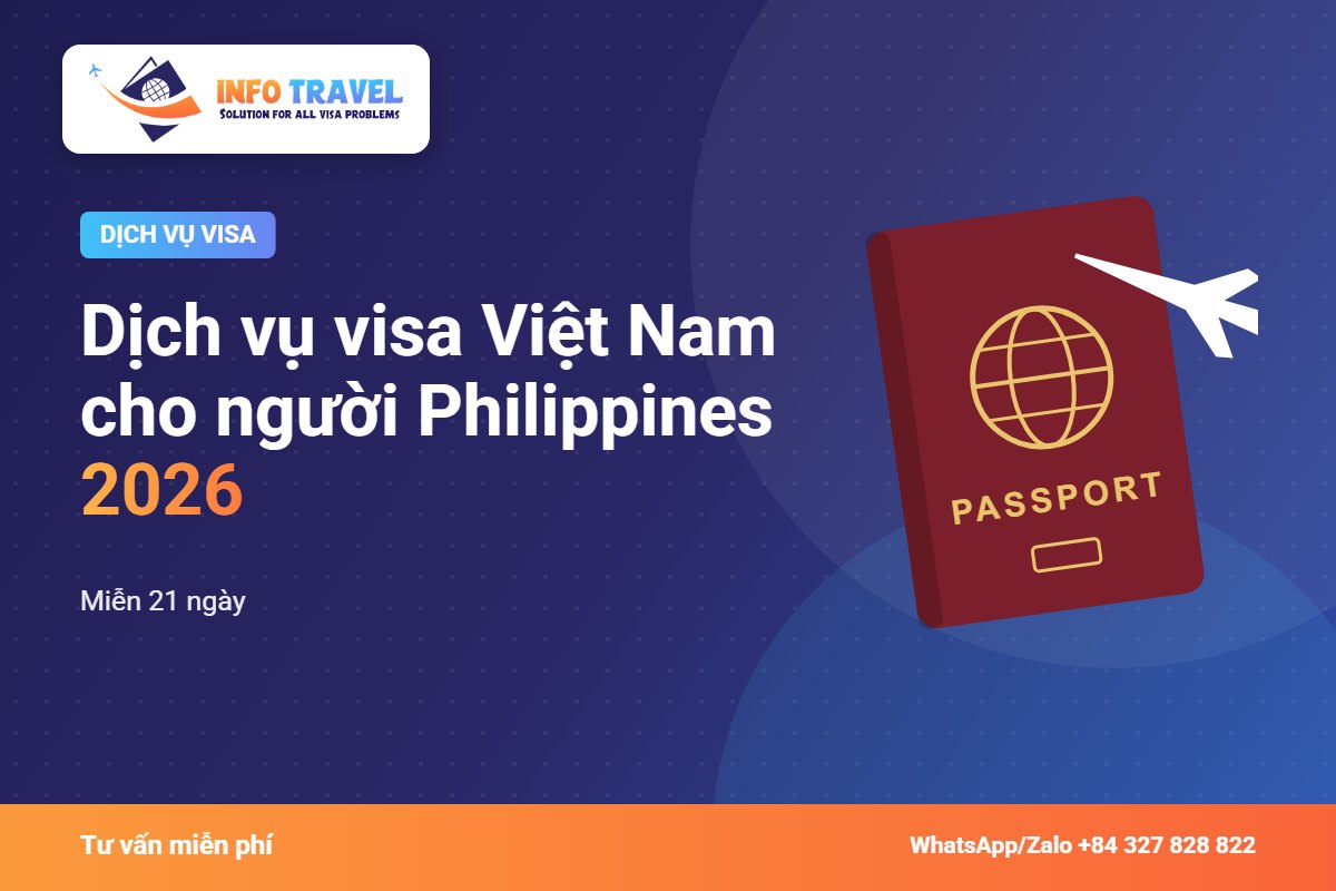 Dịch vụ visa Việt Nam cho người Philippines 2026: miễn 21 ngày – Info Travel